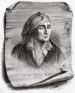 Portrait of Jean Paul Marat engraved by Jean Baptiste Amedee Guillaume by Leopold Mar